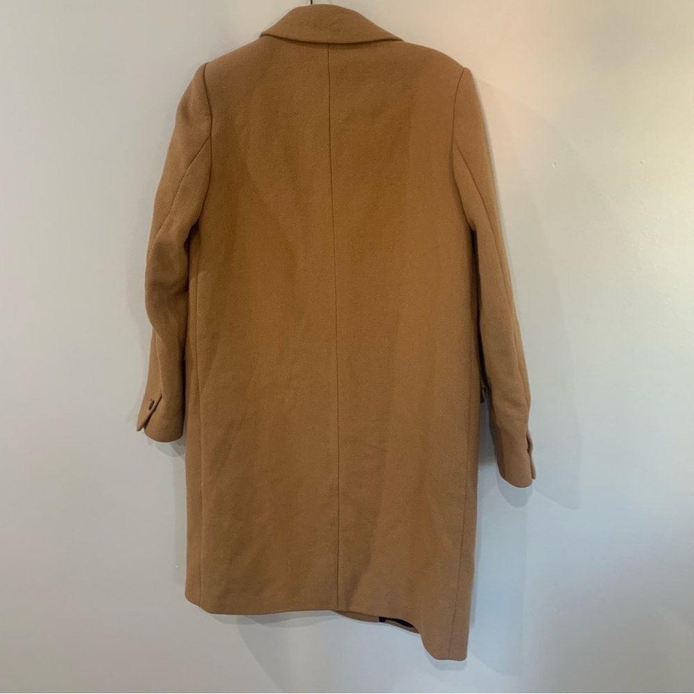Zara Coat Wool Mid-Length in Camel Tan Brown - Picture 9 of 9